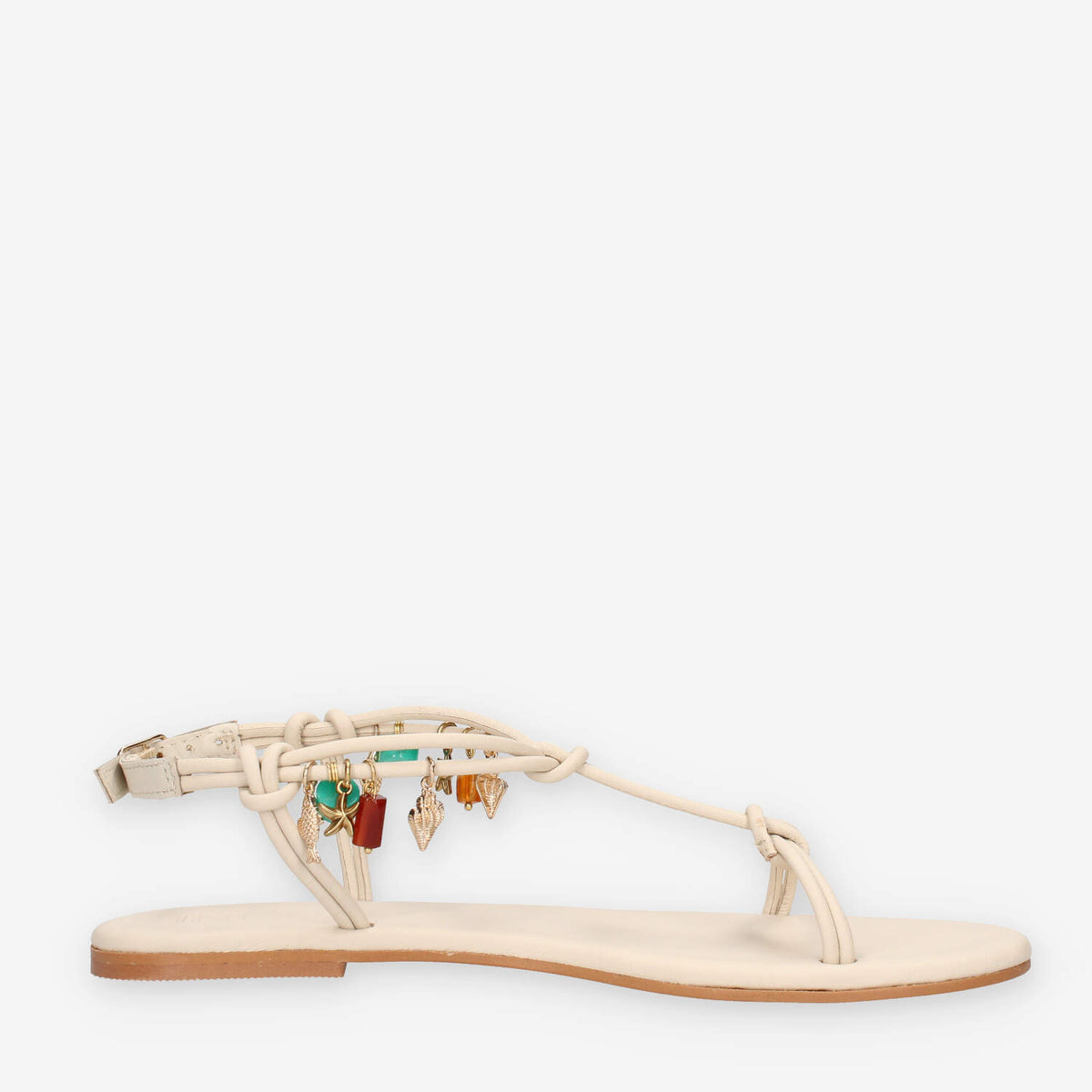 Inuovo H26030-CREMA Infradito crema da donna con applicazioni