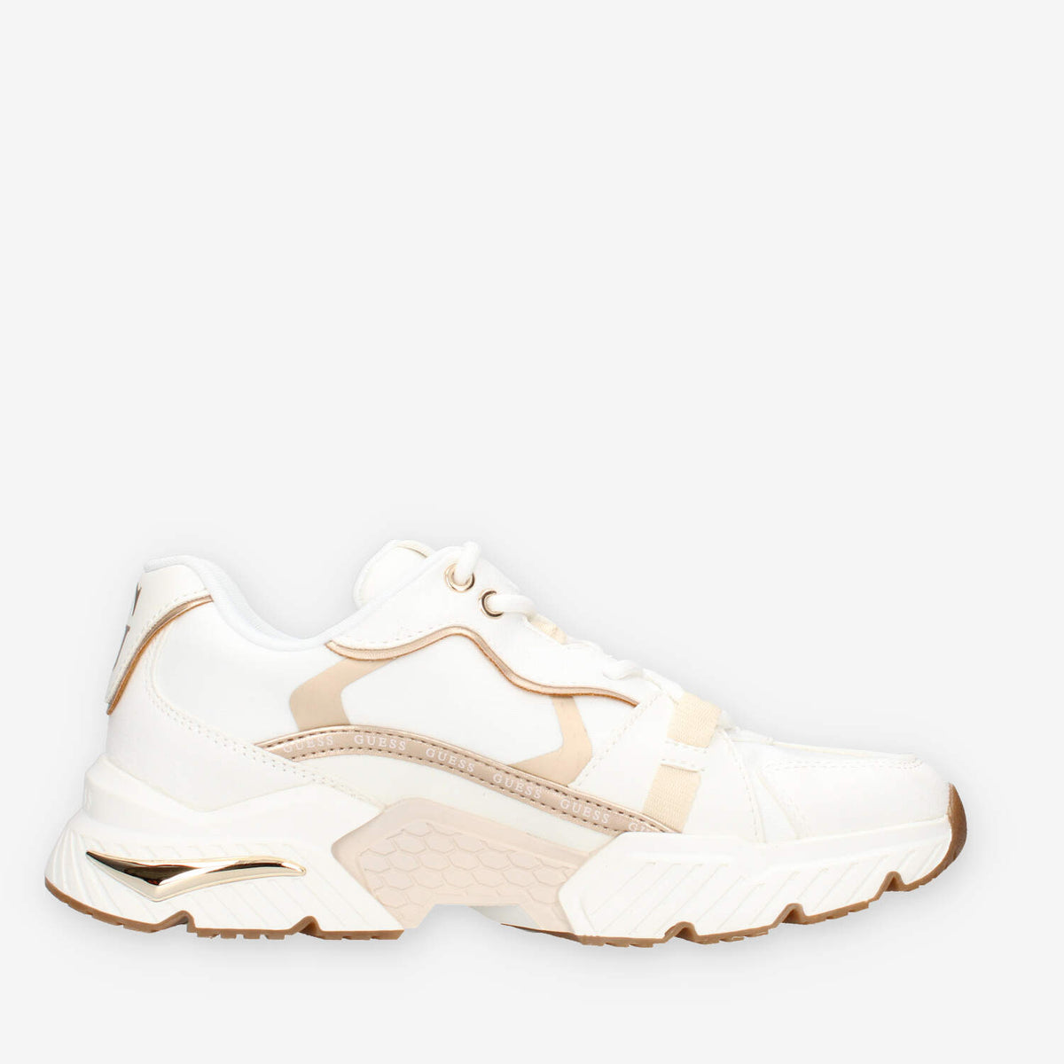 Guess FLJCR6-ELE12-GOLD CARRLI6 Sneakers bianche e oro da donna