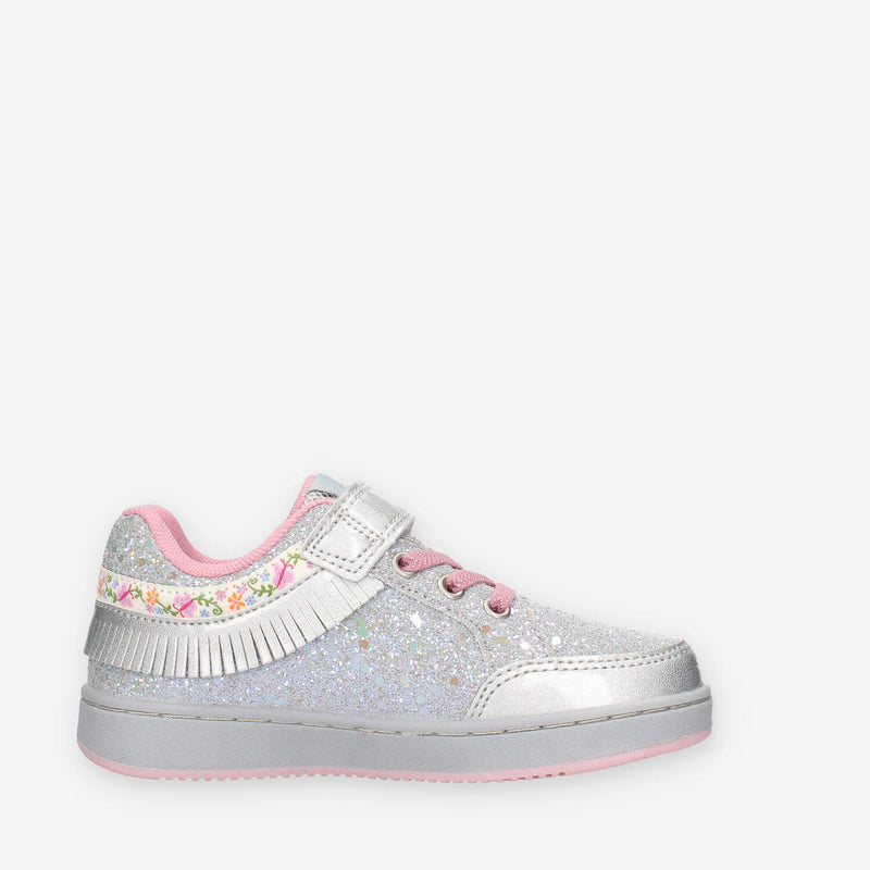 LKAA8090-GR86 Lelli Kelly Frangetta Mix Sneakers grigio chiaro e rosa con glitter