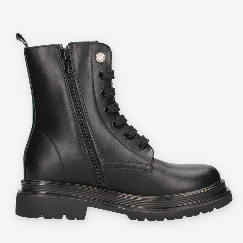 Asso AG-17635-BLACK Anfibi da ragazza neri