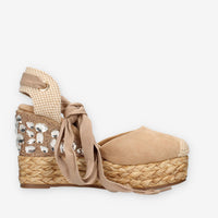 Xti Tentations 143995-BEIGE Espadrillas beige da donna con zeppa
