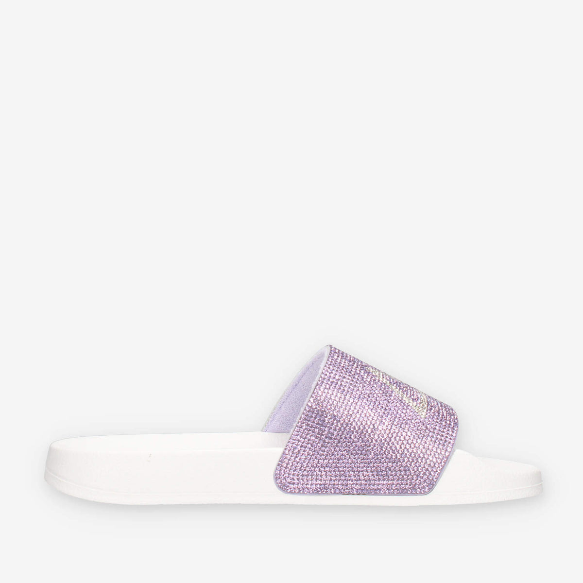 Sun 68 X36211-0124BIANCO/LILLA SLIPPERS STRASS LOGO Ciabatte bianche e lilla da donna