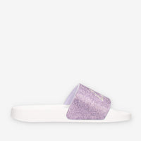 Sun 68 X36211-0124BIANCO/LILLA SLIPPERS STRASS LOGO Ciabatte bianche e lilla da donna