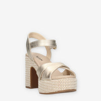 Nero Giardini E513631D-418 Sandali platino da donna con tacco