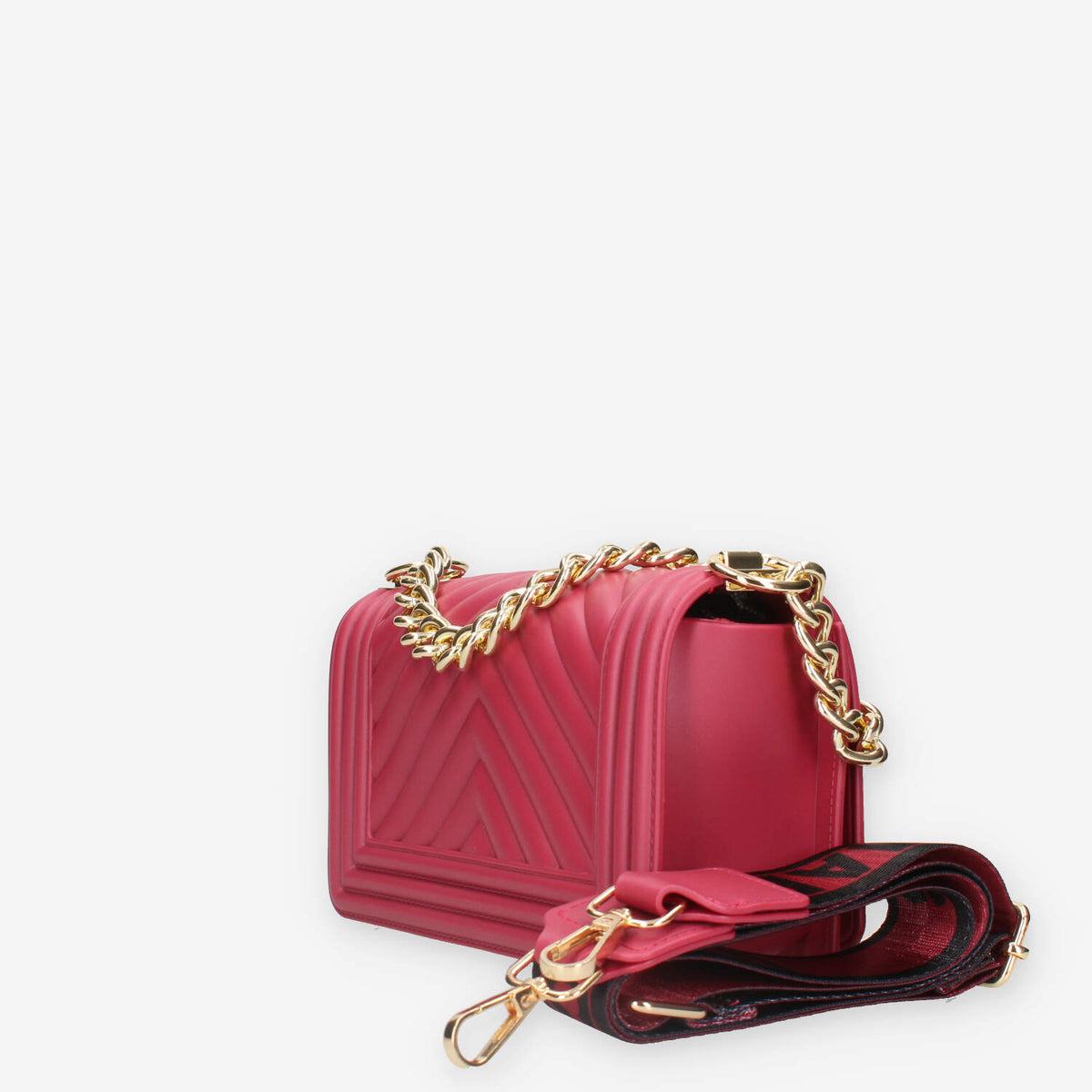 FLAT S_24-CHERRY / GOLD Marc Ellis Borsa a tracolla cherry e oro