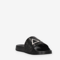 Sun 68 X36211-11NERO SLIPPERS STRASS LOGO Ciabatte nere da donna
