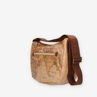 alviero Martini Prima Classe Borsa a tracolla mezza luna Geo Classic e marrone