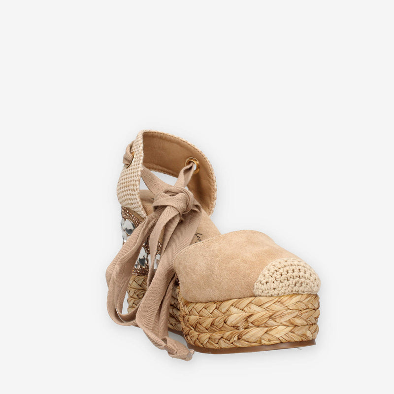 Xti Tentations 143995-BEIGE Espadrillas beige da donna con zeppa