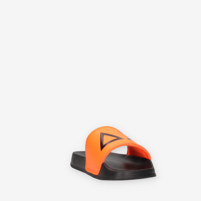 Sun 68 Boy's Slippers Logo nere e arancio fluo