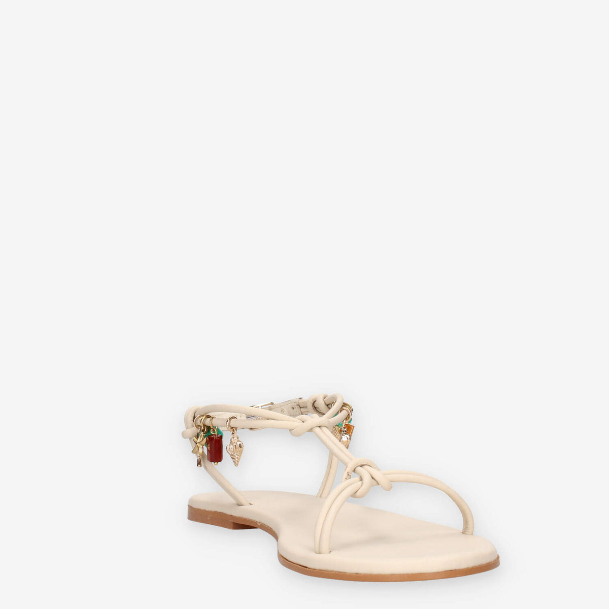 Inuovo H26030-CREMA Infradito crema da donna con applicazioni