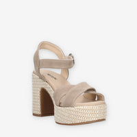 Nero Giardini E513630D-451 Sandali creta da donna con tacco