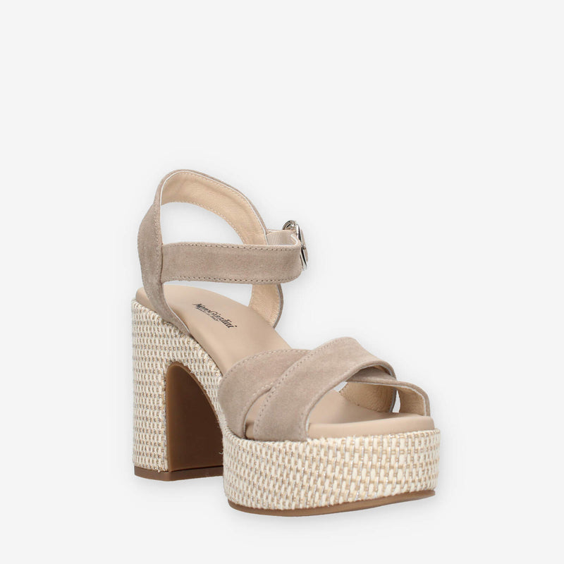 Nero Giardini E513630D-451 Sandali creta da donna con tacco