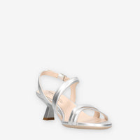 Nero Giardini E513222DE-700 Sandali argento da donna con tacco svasato