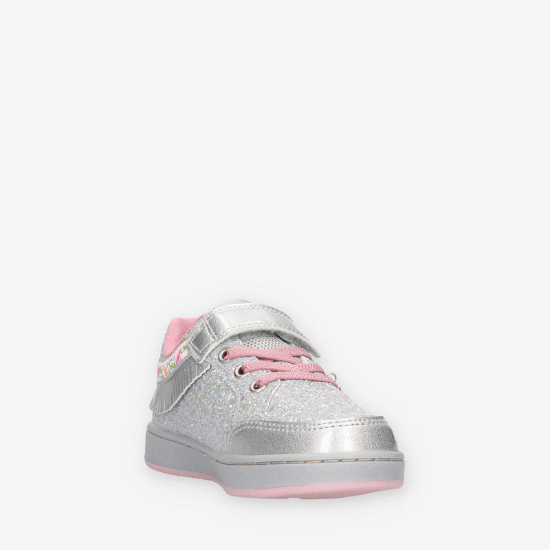 LKAA8090-GR86 Lelli Kelly Frangetta Mix Sneakers grigio chiaro e rosa con glitter