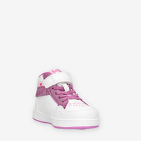 LKAA8096-BIPO Lelli Kelly Frangetta Mix Sneakers alte bianche e porpora con glitter