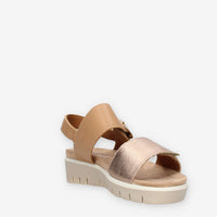 Enval Soft 1286522-CHAMPAGNE/BISCO Sandali marroni da donna con zeppa