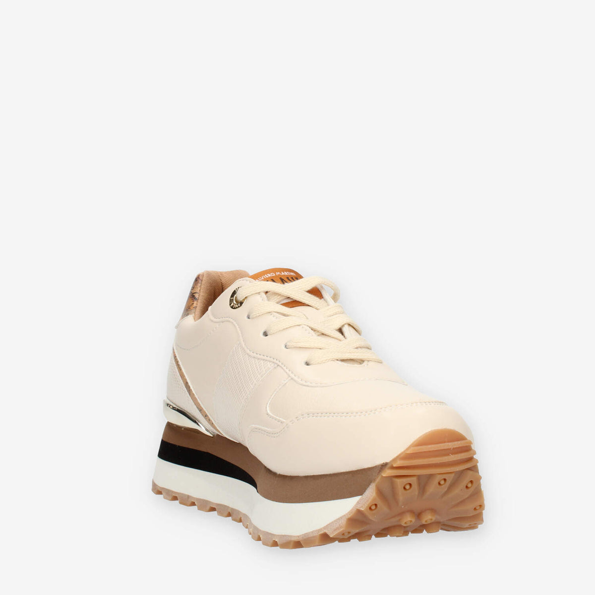 Alviero Martini Prima Classe linea Junior Sneakers latte e Geo beige