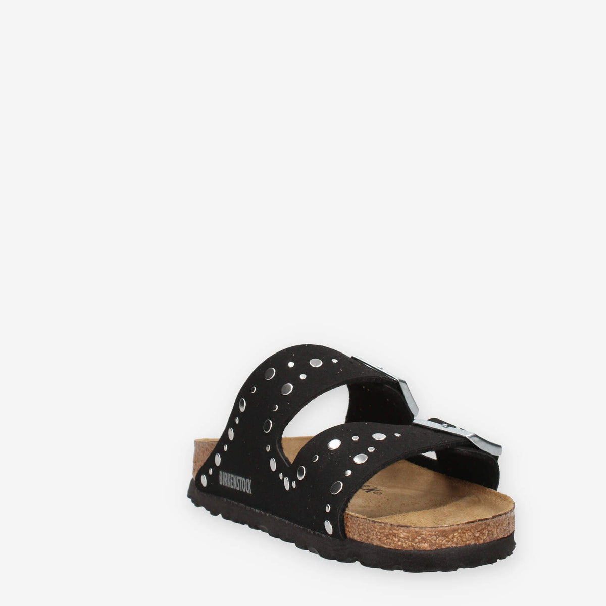 Birkenstock 1031646 Arizona Rivet Border Kids Sandali scalzati neri da bimba (calzata stretta)