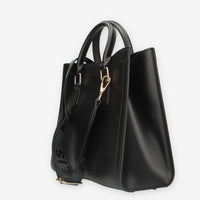 FLAT WOOD M_24-BLACK / GOLD Marc Ellis Borsa a mano nera e oro