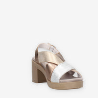 Igi&Co 1171255-ARGENTO/PLATINO Sandali argento e platino da donna con zeppa