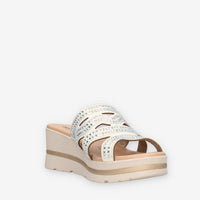 Valleverde 55583-SILVER Sandali scalzati beige da donna