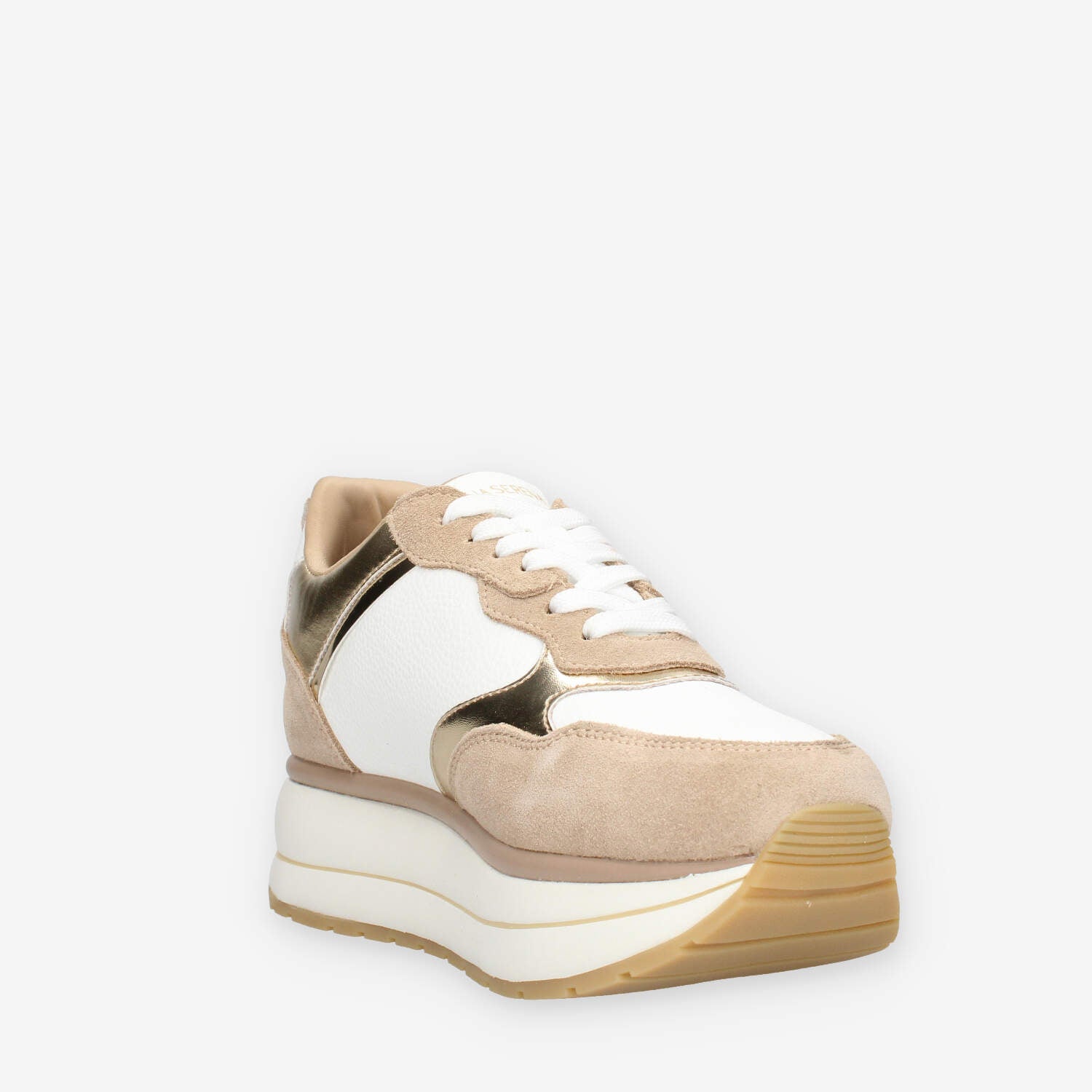 Sneakers Bianche Da Donna Con Zeppa 4 Cm Lora Ferres