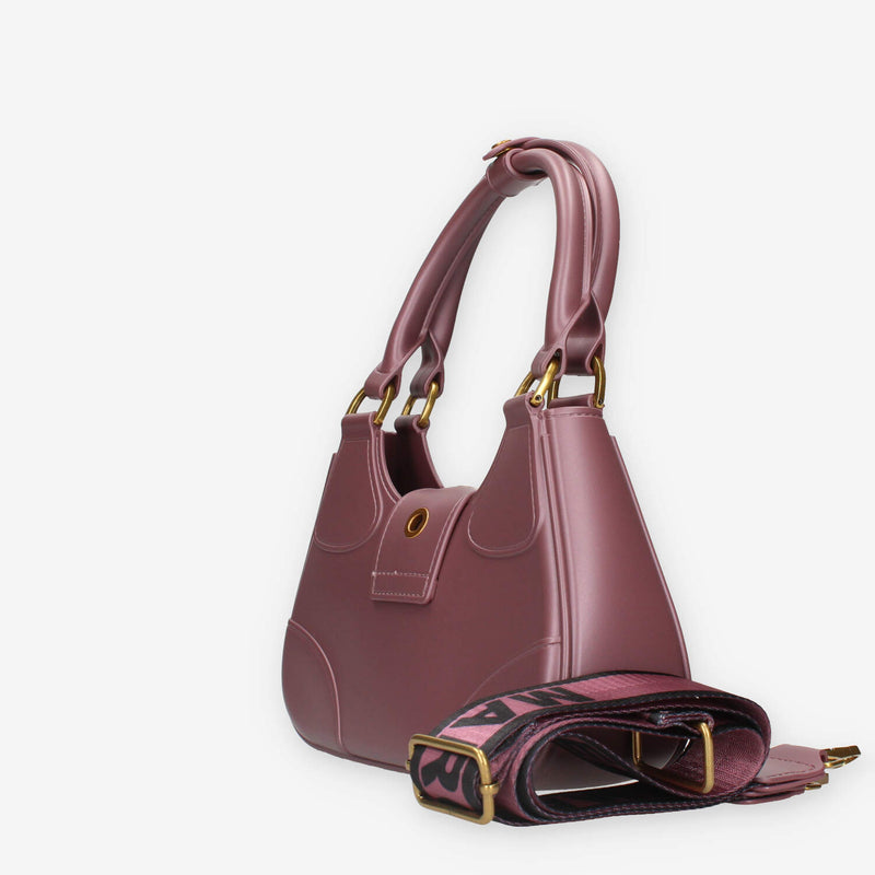 FLAT CIRCLE-DARK MAUVE / LIGHT OTTONE Marc Ellis Borsa a mano malva eottone