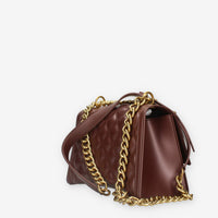 FLAT RHOMBUS M_24-CHOCOLATE / LIGHT OTTONE Marc Ellis Borsa a tracolla cioccolato e ottone