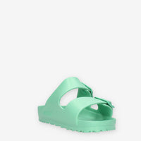Birkenstock 1019120 Arizona Eva Sandali scalzati verdi (calzata stretta)