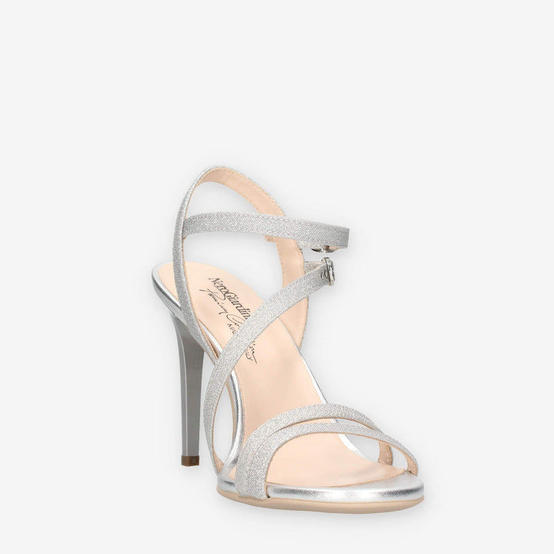 Nero Giardini E513181DE-700 Sandali argento da donna con tacco a spillo