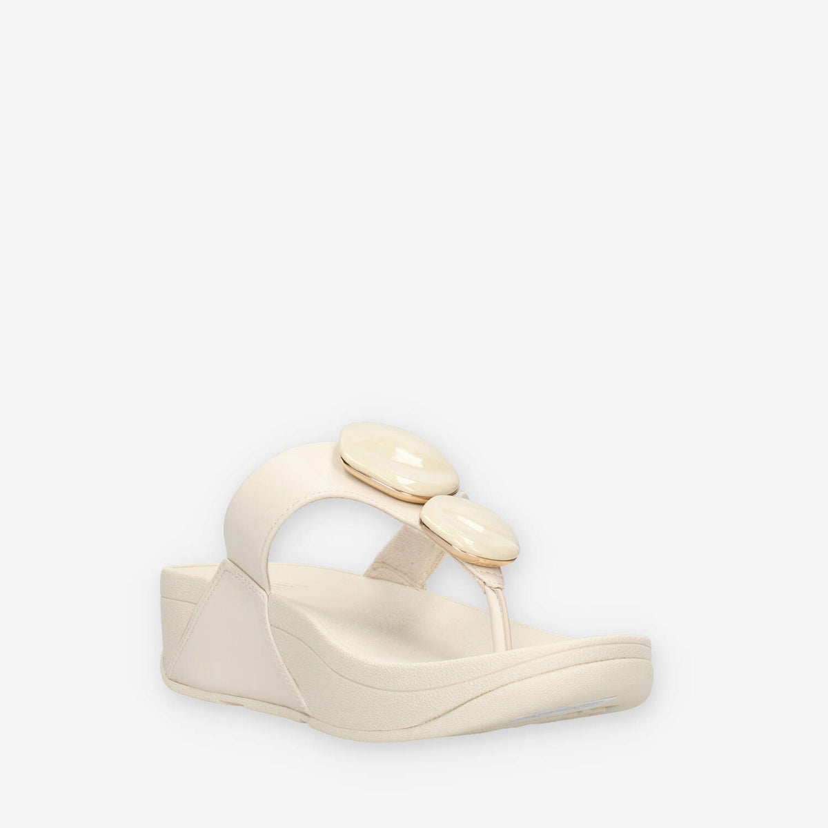 Fit Flop A4T-A99 Lulu Sandali infradito beige in camoscio con pietre effetto marmo
