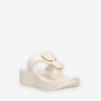 Fit Flop A4T-A99 Lulu Sandali infradito beige in camoscio con pietre effetto marmo