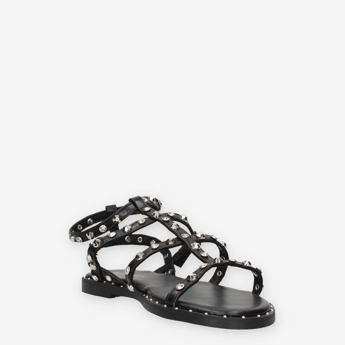 Marina Torres J41201-80-BLACK Sandali neri con borchie