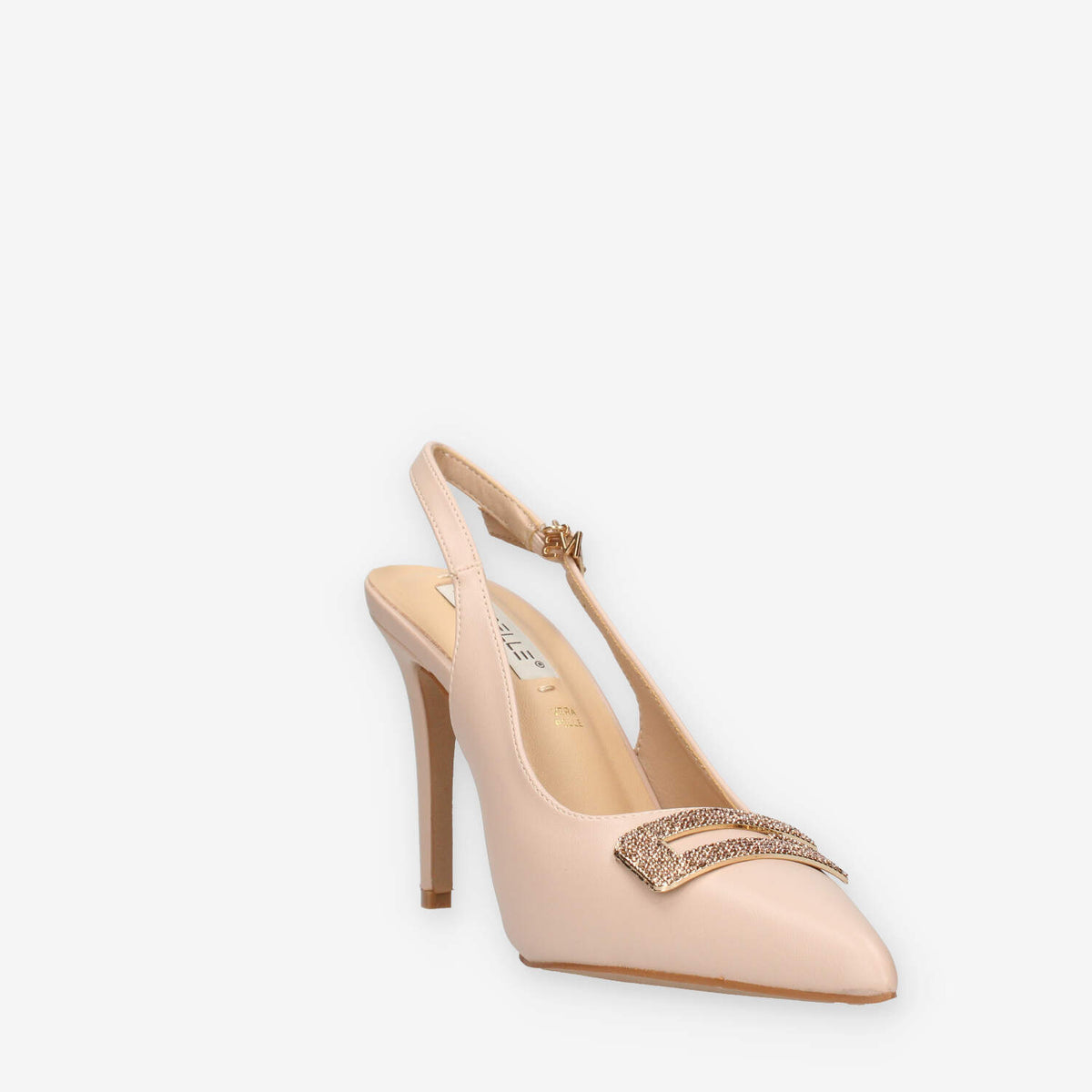 Miabelle MB-707-VIT-NUDE Decolletè nude aperte dietro con strass