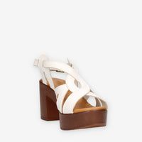 Talea 215-CRUST-BIANCO Sandali bianchi da donna con tacco