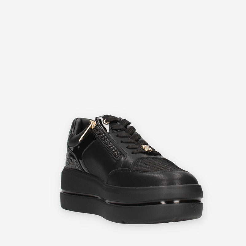 Donna Serena 185724DM-NERO Sneakers nere da donna  con glitter