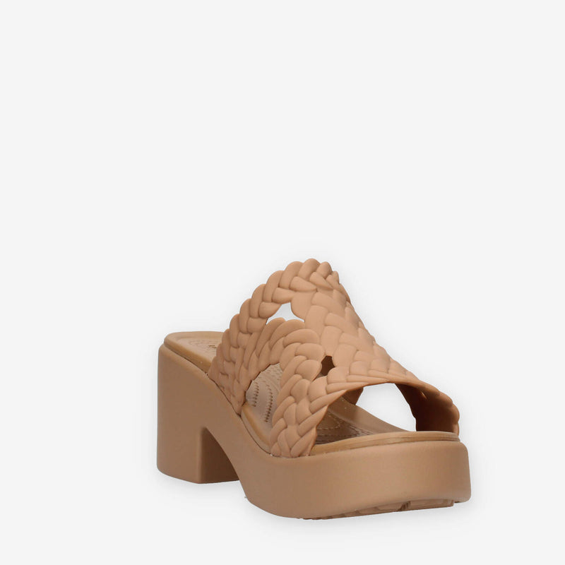 Crocs CR.209979-SEPI Brooklyn Woven Slide Heel W