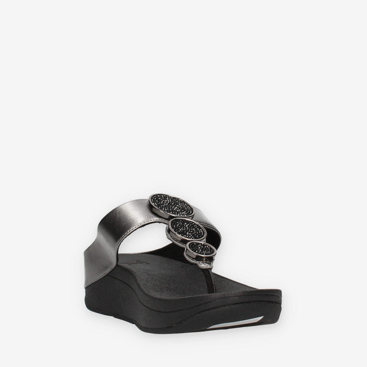 Fit Flop HJ1-B06 Halo Infradito grigi e neri con cristalli applicati
