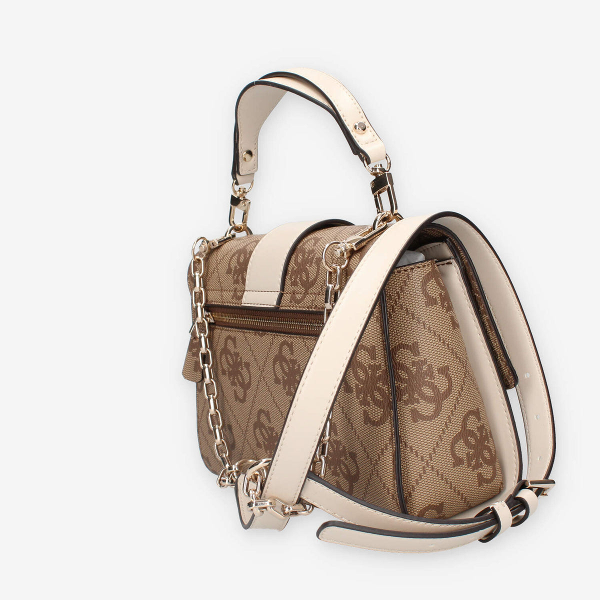 HWOS95-00200-LAN Guess Nolana Borsa a tracolla beige e latte logata