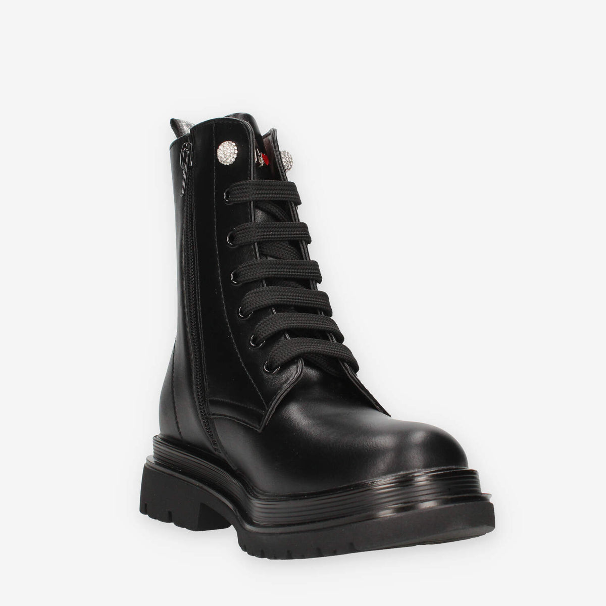 Asso AG-17635-BLACK Anfibi da ragazza neri