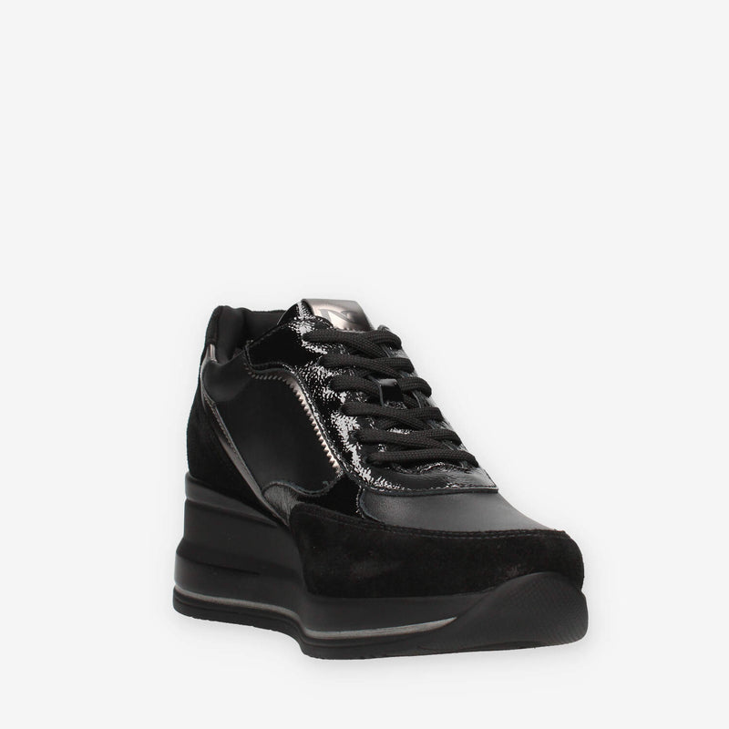 Nero Giardini I514130D-100 Sneakers nere con zeppa