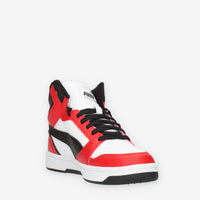 Puma Rebound V6 Mid bianche nere e rosse