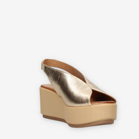 Inuovo 123133-GOLD Sandali oro da donna con la zeppa