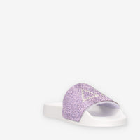 Sun 68 X36211-0124BIANCO/LILLA SLIPPERS STRASS LOGO Ciabatte bianche e lilla da donna