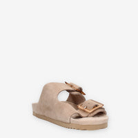 Colors of California HC.BIO56-MUD cow suede bio with two buckles