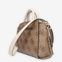 HWOS95-00060-LAN Guess Nolana Borsa a mano a 3 scomparti beige e latte logata