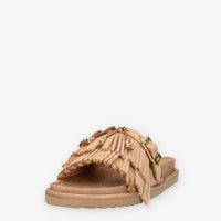 Colors of California HC.BIOW603-CAM Sandali scalzati beige da donna con frange