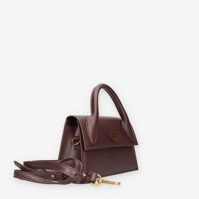 Marc Ellis FLAT ARROW_24-CHOCOLATE / LIGHT OTTONE Borsa a tracolla cioccolata e ottone