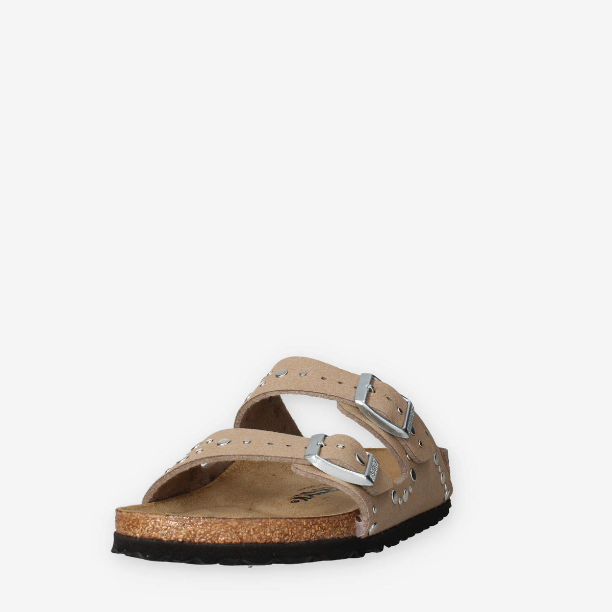 Birkenstock 1031708 Arizona Rivet Border Kids Sandali scalzati taupe da bimba (calzata stretta)