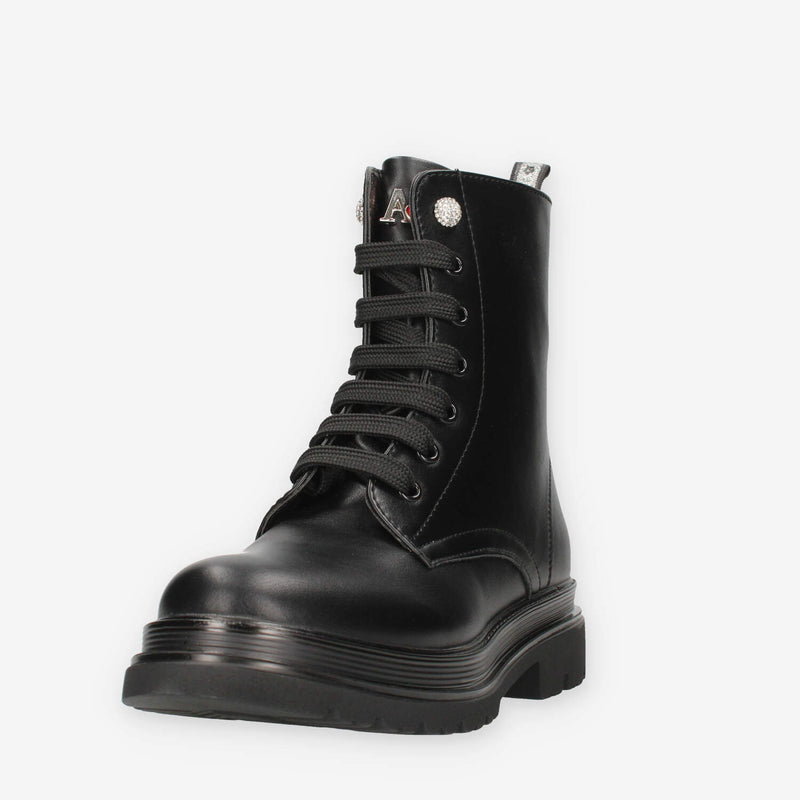 Asso AG-17635-BLACK Anfibi da ragazza neri